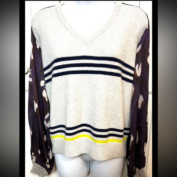 Anthropologie Sweaters - SITA MURT Sweater Pullover Mixed Media Striped Anthropologie Mohair RARE Sz 10